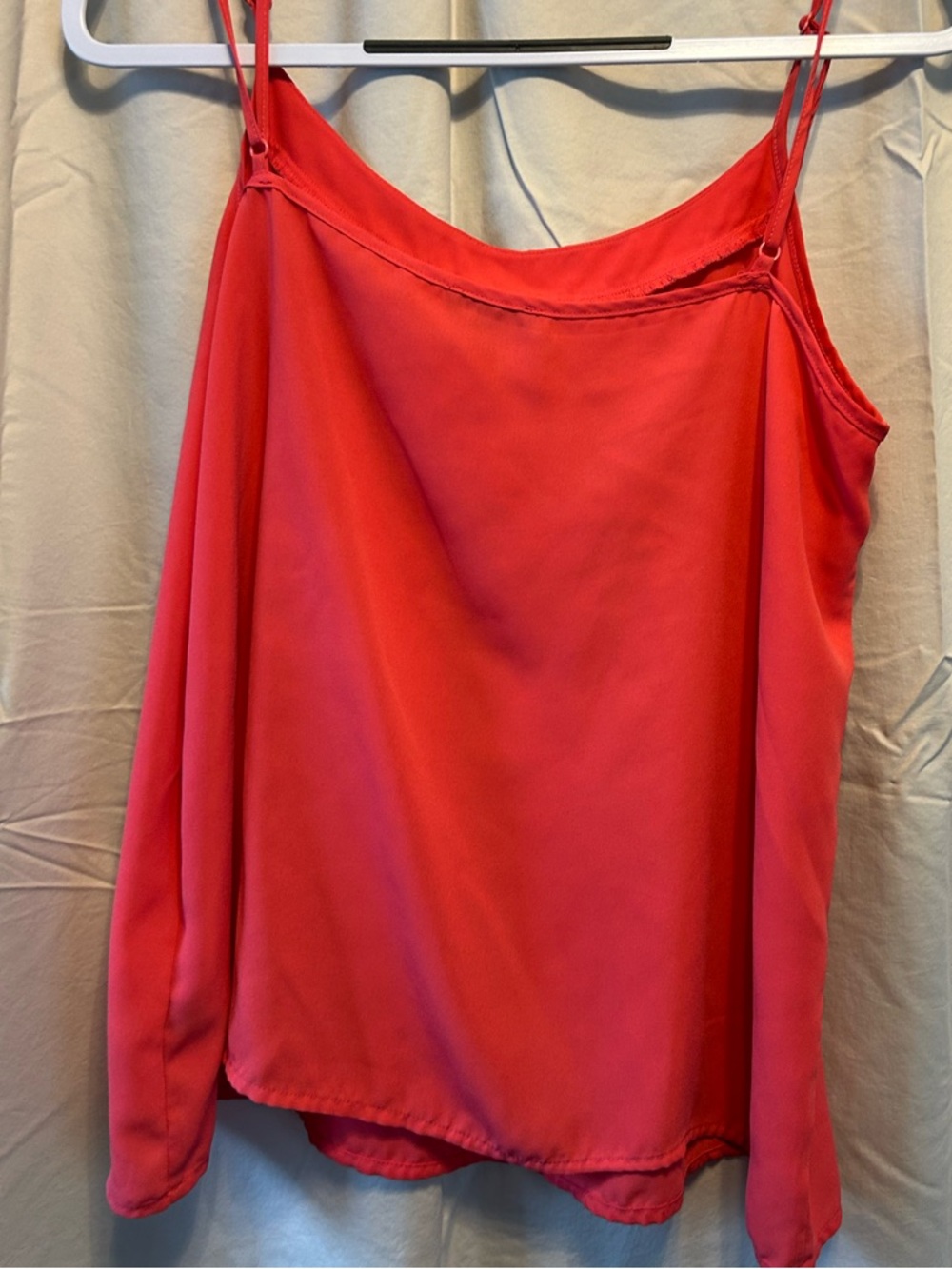 Adorable The Limited Coral Red Satin Camisole Tank - Picture 3 of 4
